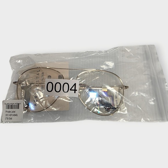 Aeropostale Blue Light Aviator Style Glasses Gold Metal Frame Clear Lens NEW - Picture 4 of 4